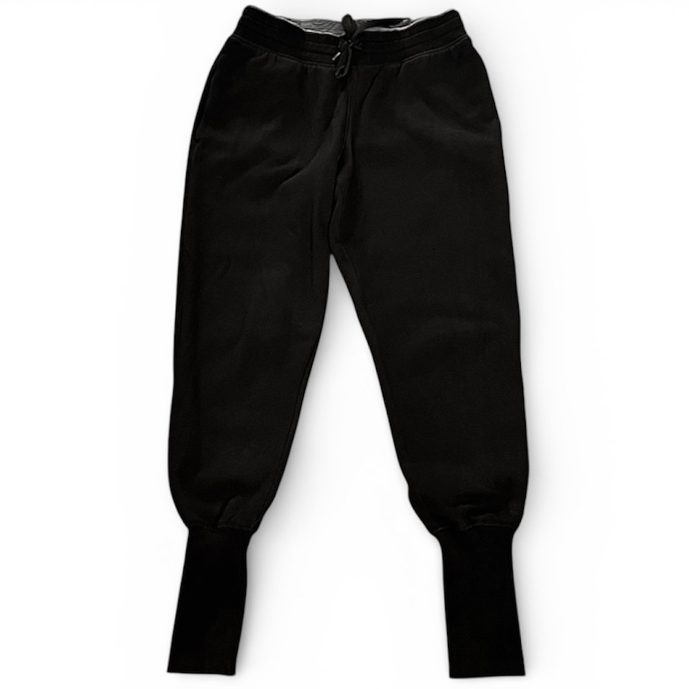 Black extra wide ribbed cuffs Jogger track sweat Pants size medium soft lounge